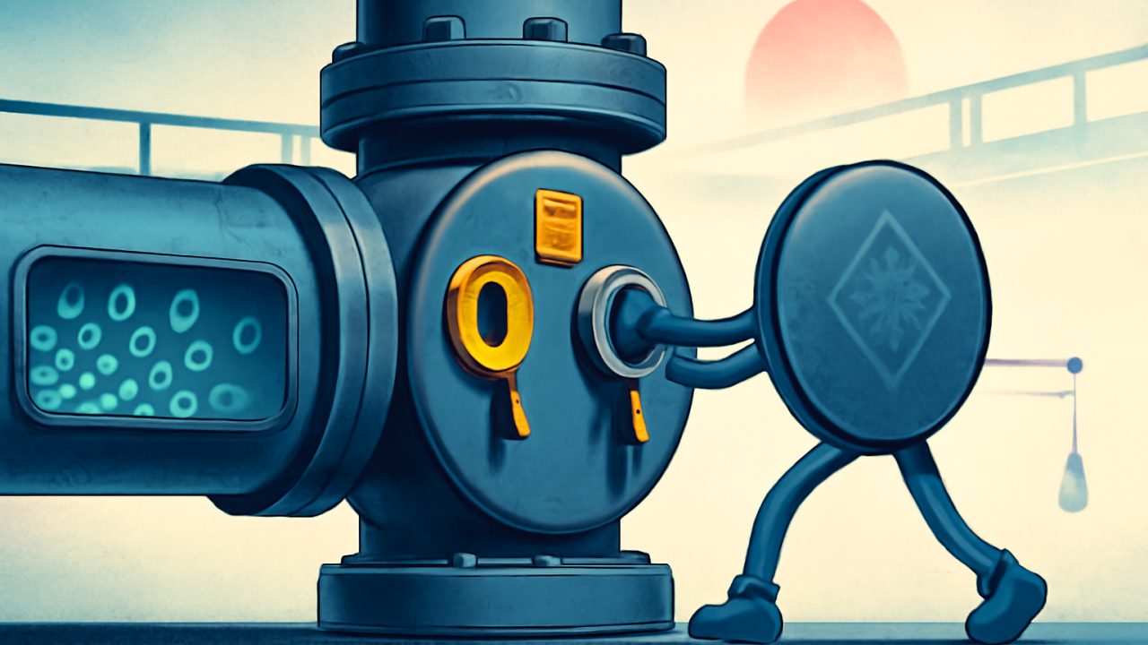 Two-Key Compliance Valve on a Crypto Pipeline