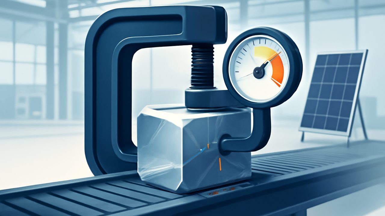 Cost squeeze clamp on polysilicon feed with rising pressure gauge