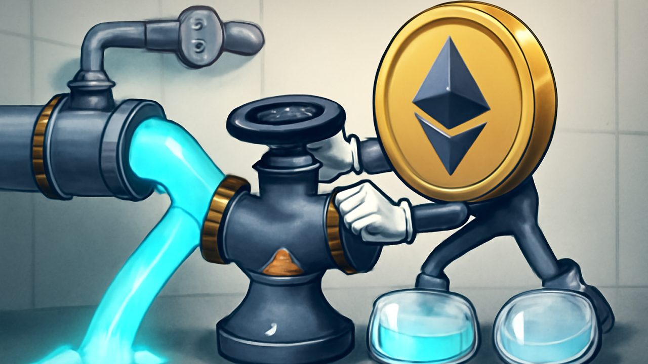 Ethereum diverter valve: staking flow split into two tokens